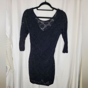 Black Lace Mini Dress  / Size S